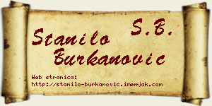 Stanilo Burkanović vizit kartica